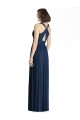 Sleeveless V-Neck Chiffon Dark Navy Long Floor Length Bridesmaid Dress Bath