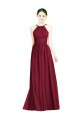 Sleeveless Halter Neck Chiffon Burgundy Long Formal Dress / Bridesmaid Dress Bath