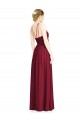 Sleeveless Halter Neck Chiffon Burgundy Long Formal Dress / Bridesmaid Dress Bath
