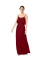 Sleeveless Scoop Neck Soft Chiffon Burgundy Long Bridesmaid Dress Bath