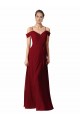 Sleeveless Sweetheart Chiffon Burgundy Long Bridesmaid Dress / Evening Dress Bath