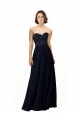 Sleeveless Sweetheart Soft Chiffon Dark Navy Long Bridesmaid Dress / Formal Dress Bath