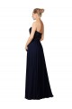 Sleeveless Sweetheart Soft Chiffon Dark Navy Long Bridesmaid Dress / Formal Dress Bath