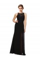 Sleeveless High Neck Soft Chiffon & Lace Black Long Bridesmaid Dress Bath