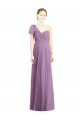Flutter Sleeves Sweetheart Soft Chiffon Dark Lavender Long Formal Dress / Bridesmaid Dress Bath
