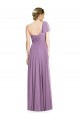 Flutter Sleeves Sweetheart Soft Chiffon Dark Lavender Long Formal Dress / Bridesmaid Dress Bath