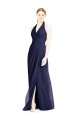 Sleeveless V-Neck Soft Chiffon Dark Navy Long Formal Dress / Bridesmaid Dress Bath