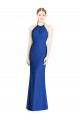 Sleeveless High Neck Soft Chiffon Royal Blue Long Bridesmaid Dress Bath