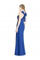 Sleeveless High Neck Soft Chiffon Royal Blue Long Bridesmaid Dress Bath