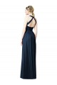 Sleeveless V-Neck Chiffon Dark Navy Long Bridesmaid Dresses Bath