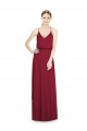 Sleeveless V-Neck Soft Chiffon Burgundy Long Evening Gowns / Bridesmaid Dress Bath