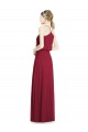 Sleeveless V-Neck Soft Chiffon Burgundy Long Evening Gowns / Bridesmaid Dress Bath
