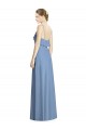 Sleeveless V-Neck Soft Chiffon Dusty Blue Long Bridesmaid Dresses Bath