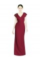Sleeveless V-Neck Soft Chiffon Burgundy Trumpet Long Bridesmaid Dress Bath