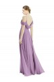 Sleeveless Spaghetti Straps Soft Chiffon Dark Lavender Long Semi Formal Evening Dress / Bridesmaid Dress Bath