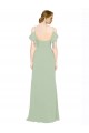 Sleeveless Sweetheart Lxue Chiffon Smoke Green Long Bridesmaid Dress Bath