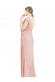 Cap Sleeves High Neck Soft Chiffon Bliss Pink Long Formal Dress / Bridesmaid Dress Bath