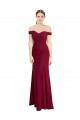 Sleeveless Off the Shoulder Soft Chiffon Burgundy Long Black Tie Prom Dress / Bridesmaid Dress Bath