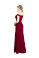 Sleeveless Off the Shoulder Soft Chiffon Burgundy Long Black Tie Prom Dress / Bridesmaid Dress Bath