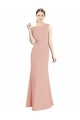 Sleeveless High Neck Soft Chiffon Bliss Pink Long Bridesmaid Dress Bath