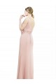 Sleeveless High Neck Soft Chiffon Bliss Pink Long Bridesmaid Dress Bath
