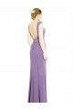 Sleeveless High Neck Soft Chiffon Dark Lavender Long Formal Dress / Bridesmaid Dress Bath