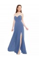 Sleeveless Strapless Soft Chiffon Windsor Blue Long Bridesmaid Dresses Bath