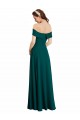 Cap Sleeves Off the Shoulder Soft Chiffon Hunter Long Bridesmaid Dress Bath