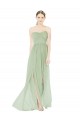 Sleeveless Strapless Soft Chiffon Sage Long Semi Formal Evening Dress / Bridesmaid Dress Bath