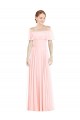 Sleeveless Square Neck Soft Chiffon Pink Long Formal Bridesmaid Dress Bath