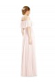 Sleeveless Square Neck Soft Chiffon Pink Long Formal Bridesmaid Dress Bath