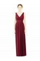 Sleeveless V-Neck Soft Chiffon Burgundy Long Bridesmaid Dress / Formal Dress Bath