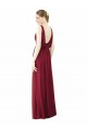 Sleeveless V-Neck Soft Chiffon Burgundy Long Bridesmaid Dress / Formal Dress Bath