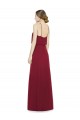Sleeveless Halter Neck Soft Chiffon Burgundy Long Bridesmaid Dress Bath
