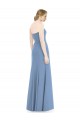 Sleeveless Strapless Soft Chiffon Dusty Blue Mermaid Long Bridesmaid Dress Bath