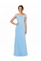 Sleeveless Spaghetti Straps Soft Chiffon Periwinkle Long Bridesmaid Dress Bath