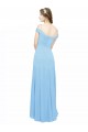 Sleeveless Spaghetti Straps Soft Chiffon Periwinkle Long Bridesmaid Dress Bath