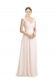 Sleeveless Sweetheart Soft Chiffon & Lace Cream Pink Long Bridesmaid Dress Bath