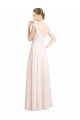 Sleeveless Sweetheart Soft Chiffon & Lace Cream Pink Long Bridesmaid Dress Bath