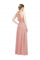 Sleeveless Sweetheart Chiffon Bliss Pink Long Bridesmaid Dress / Evening Dress Bath