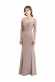 Half Sleeves High Neck Soft Chiffon & Lace Long Bridesmaid Dress Bath