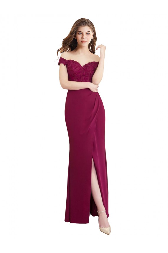 Sleeveless High Neck Soft Chiffon & Lace Long Bridesmaid Dress / Formal Dress Bath