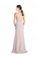 Sleeveless High Neck Soft Chiffon Sheath Long Bridesmaid Dress Bath