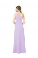 Sleeveless One Shoulder Soft Chiffon Lilac Long Formal Evening Gown / Bridesmaid Dress Bath