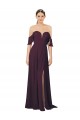 Cold Shoulder Sweetheart Soft Chiffon Grape Long Formal Dress / Bridesmaid Dress Bath