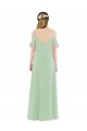 Sleeveless Off the Shoulder Soft Chiffon Sage Long Bridesmaid Dress Bath