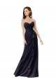 Sleeveless Sweetheart Soft Chiffon Dark Navy Long Bridesmaid Dress Bath