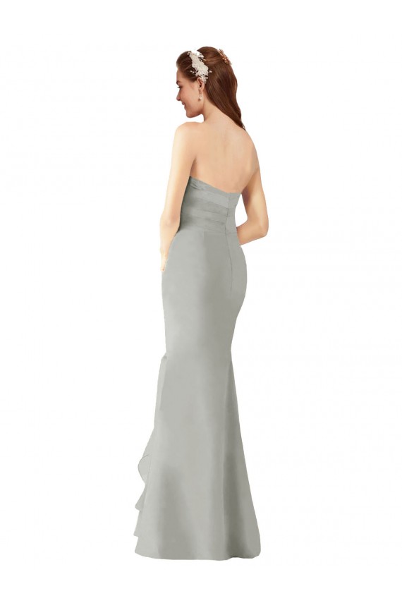 Sleeveless Sweetheart Soft Chiffon Dark Navy Long Bridesmaid Dress Bath