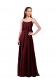 Sleeveless Spaghetti Straps Chiffon Burgundy Gold Long Bridesmaid Gowns Bath
