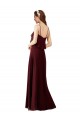 Sleeveless Spaghetti Straps Chiffon Burgundy Gold Long Bridesmaid Gowns Bath